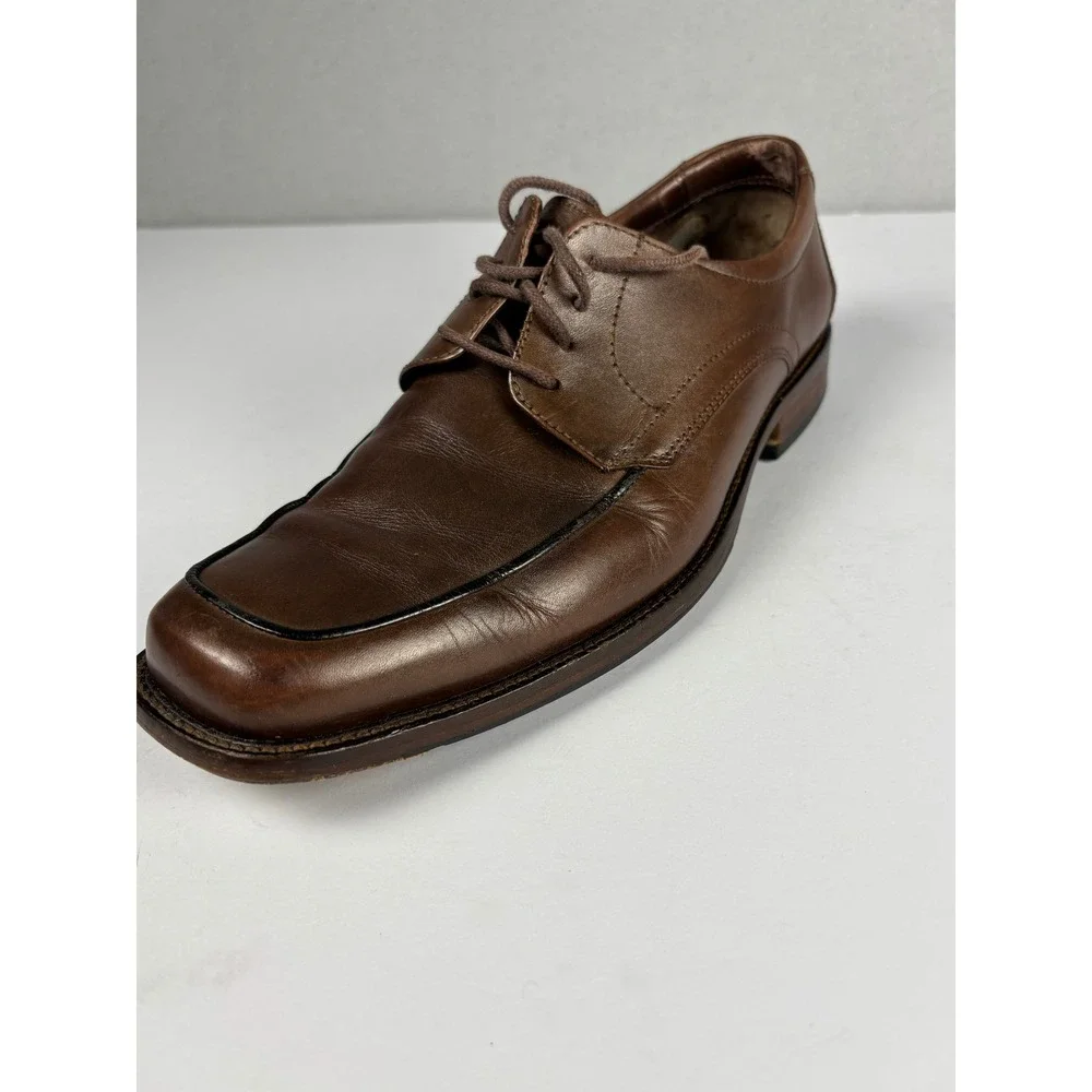 Johnston & Murphy 20-07816 Bicycle Toe Derby Dress Shoes 8M Brown Leather